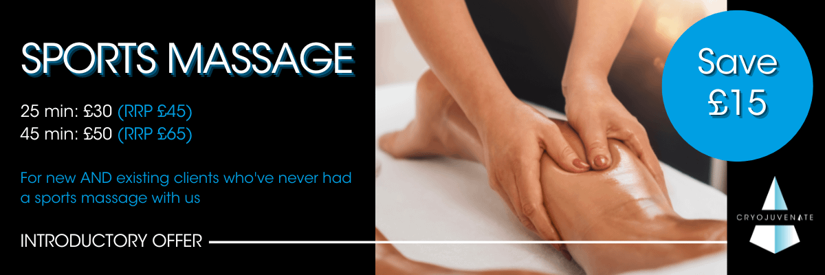 sports massage intro offer at cryojuvenate in sevenoaks kent